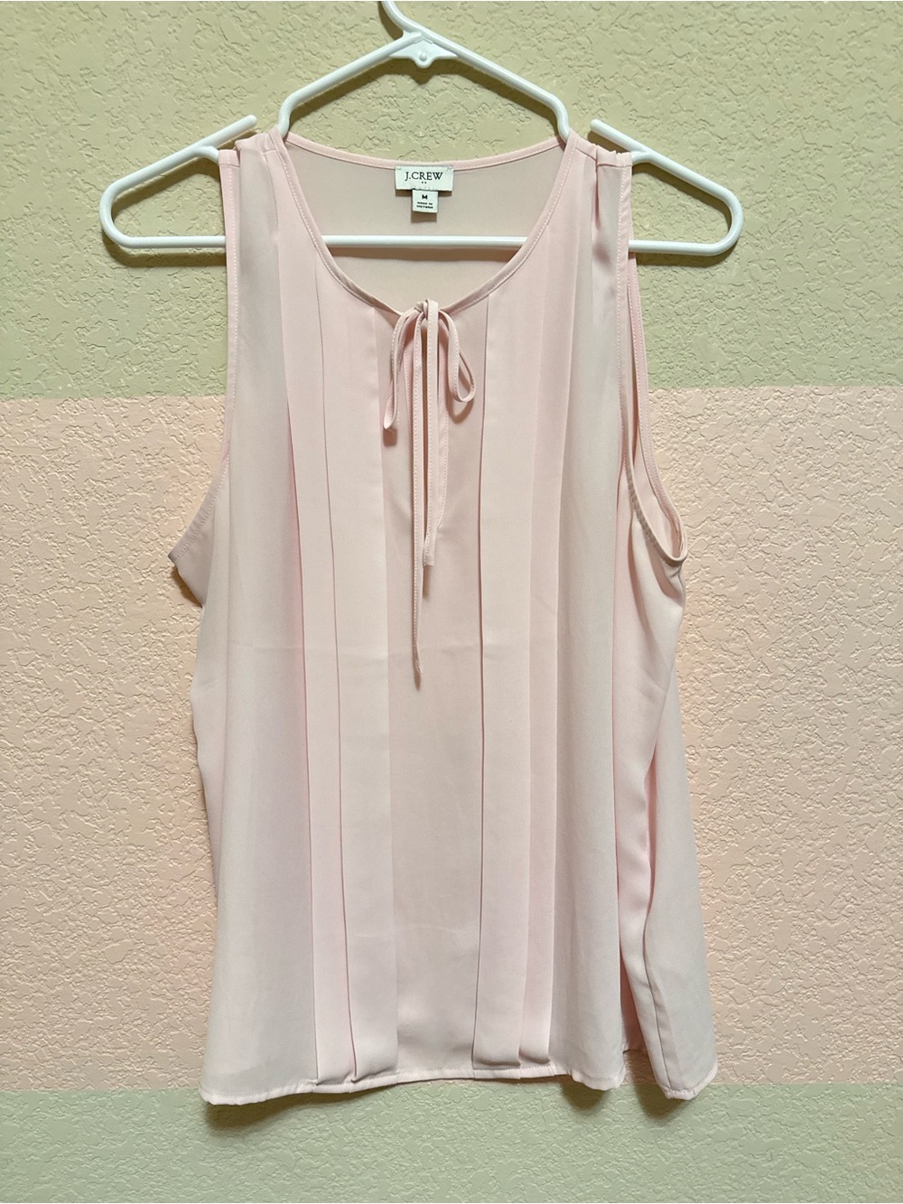 J. Crew Light Pink Pleated Tie-Front Sleeveless Camisole